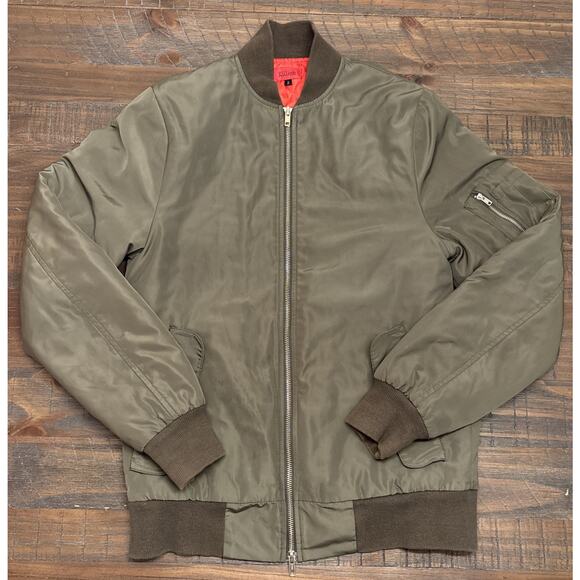 Killion Mens Standard Issue MA-1 Bomber Zip Up Jacket Olive Green Sz. Small - Picture 2 of 8